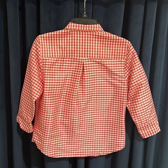 Quarter Sleeve Checkered red Blouse, Size 6 P New without Tags - Picture 3 of 3